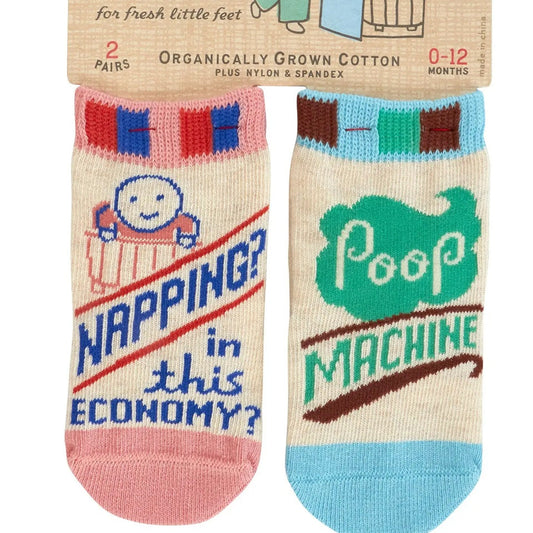 Napping/Poop Machine Baby Socks