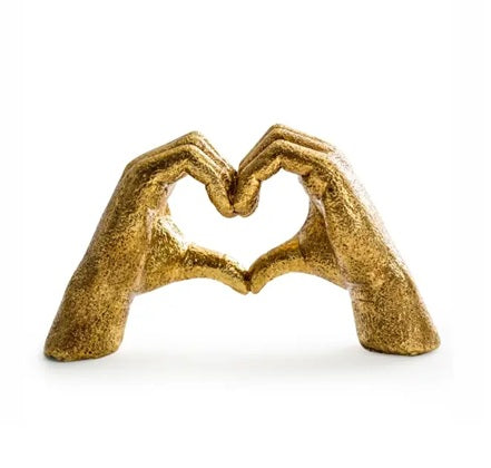 Antique Gold Heart Hands Ornament