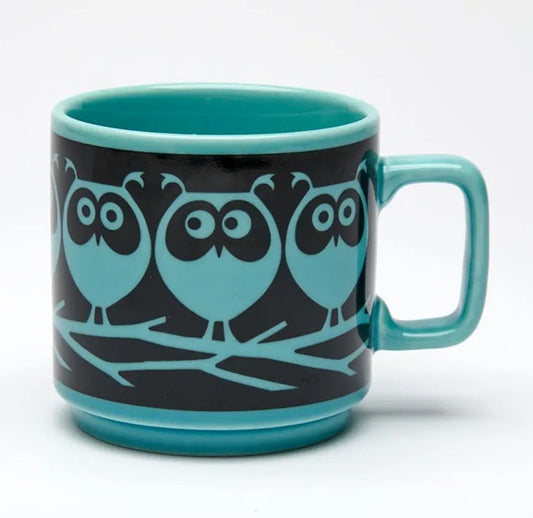 Magpie x Hornsea Mug Owls on Branch Teal