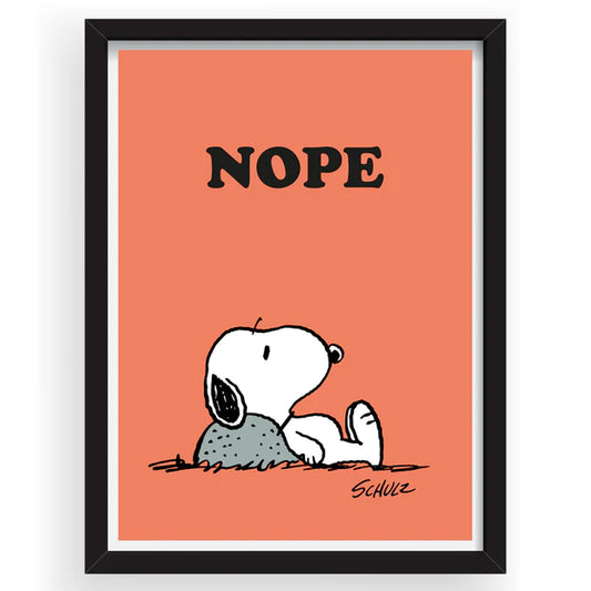 Peanuts Nope A3 Framed Print Snoopy