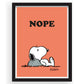 Peanuts Nope A3 Framed Print Snoopy