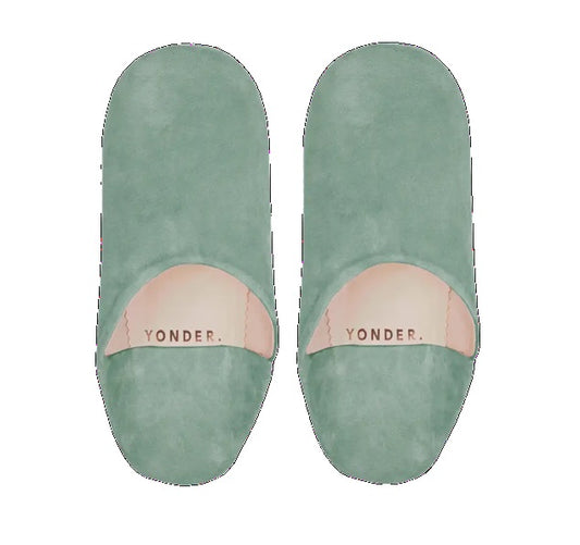 Suede babouche slippers - Sage Medium