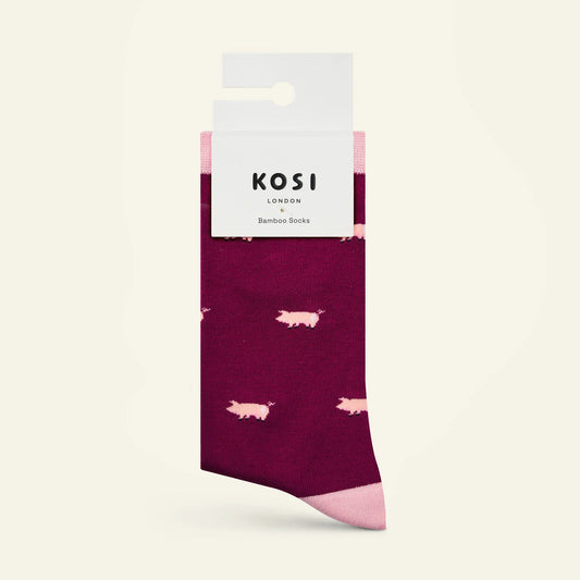 Kosi bamboo socks - pig