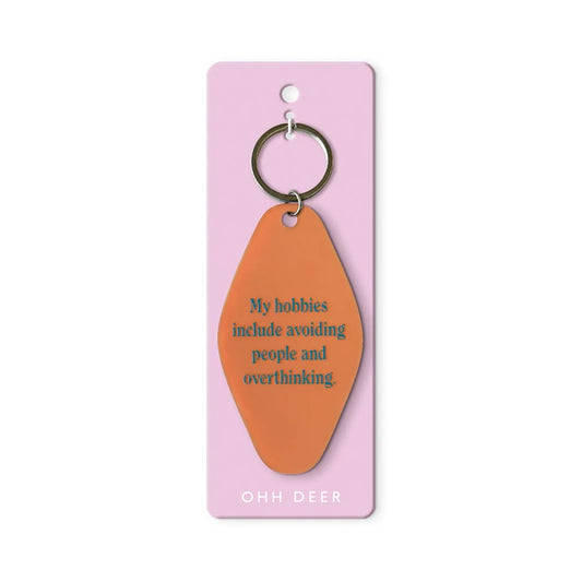 "My Hobbies Include Ignoring People and Overthinking" Keyring