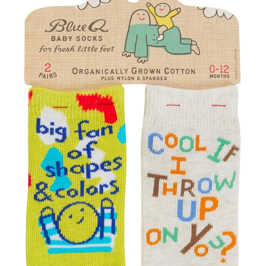 Baby socks - big fan of shapes and colours