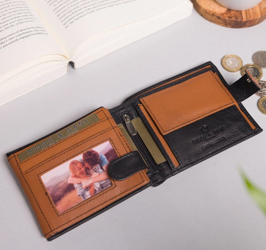 Biggs & Bane large wallet black and tan
