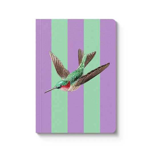 Striped Hummingbird Paperback Notebook (A6)