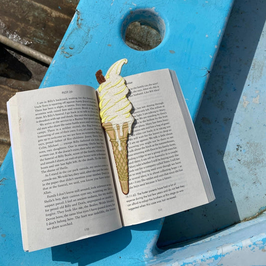 Petra Boase embroidered bookmark - ice cream