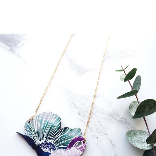 Mica Peet blue flower necklace