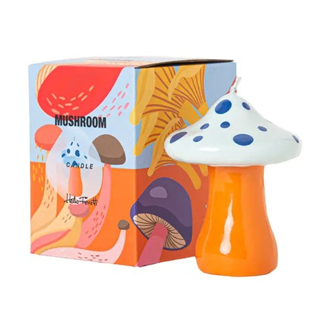 Blue mushroom candle
