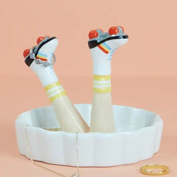 Roller skates legs trinket dish