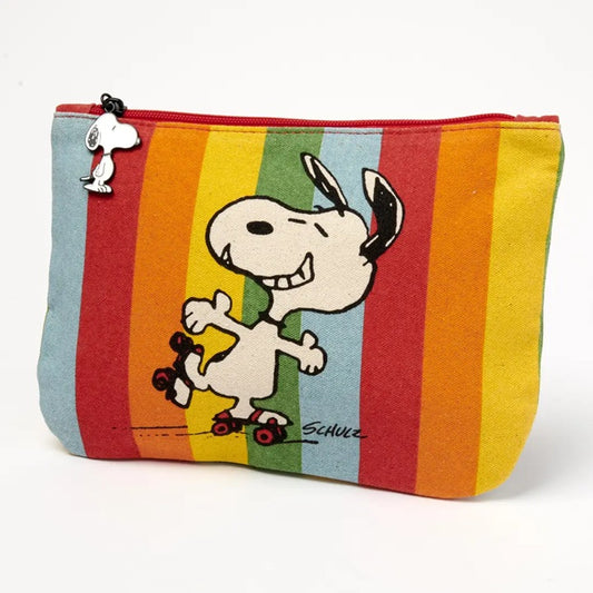 Snoopy "Let the good times roll" rainbow pouch