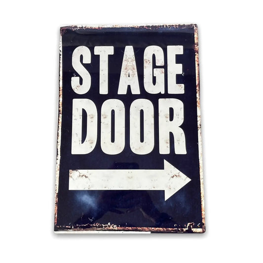 'Stage door' metal sign