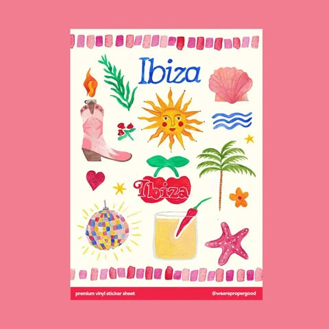 'Ibiza' sticker sheet by Proper Good