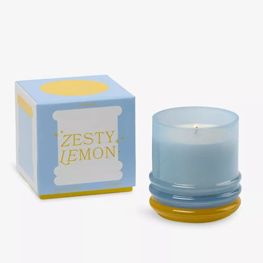 Zesty Lemon scented glass candle